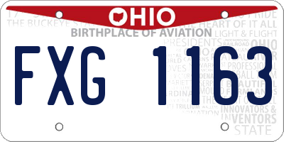 OH license plate FXG1163