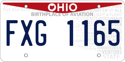 OH license plate FXG1165