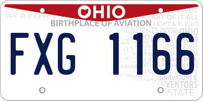 OH license plate FXG1166