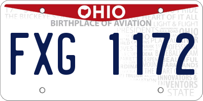 OH license plate FXG1172