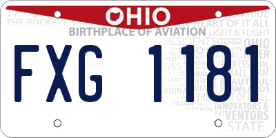 OH license plate FXG1181