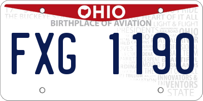 OH license plate FXG1190