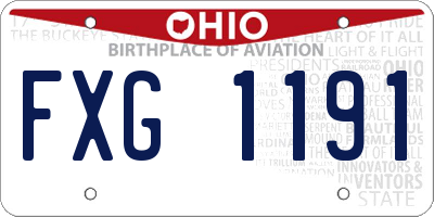 OH license plate FXG1191
