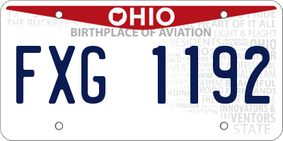 OH license plate FXG1192