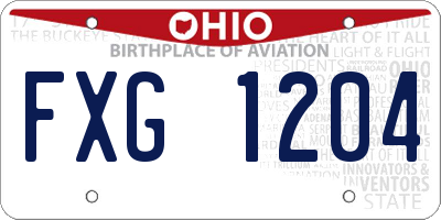 OH license plate FXG1204