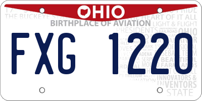 OH license plate FXG1220