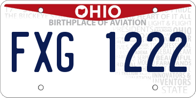 OH license plate FXG1222