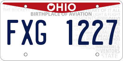 OH license plate FXG1227