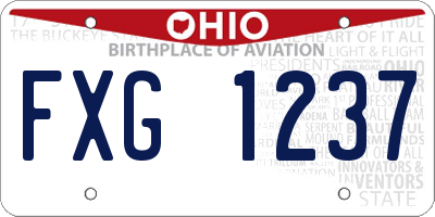 OH license plate FXG1237