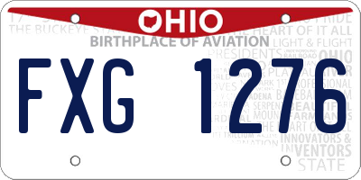 OH license plate FXG1276