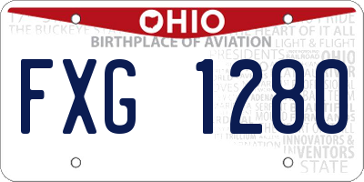 OH license plate FXG1280
