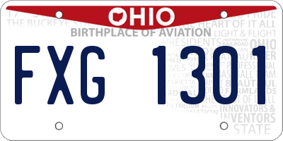 OH license plate FXG1301
