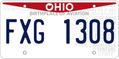 OH license plate FXG1308