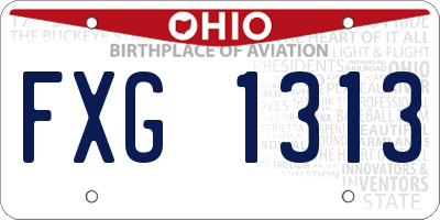 OH license plate FXG1313