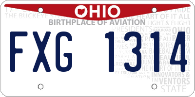 OH license plate FXG1314