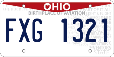 OH license plate FXG1321