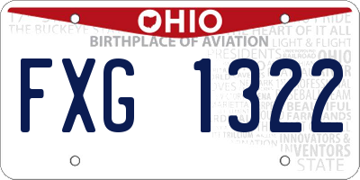 OH license plate FXG1322