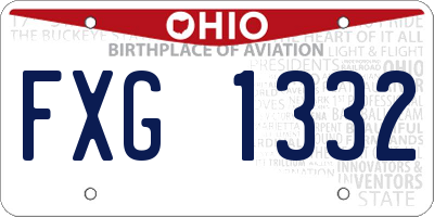 OH license plate FXG1332