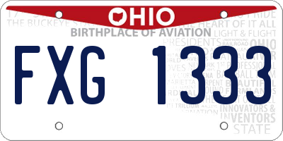 OH license plate FXG1333