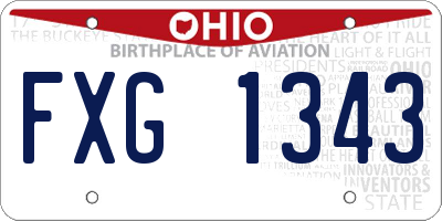 OH license plate FXG1343