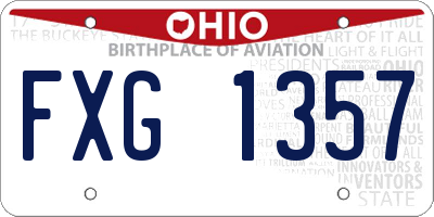 OH license plate FXG1357