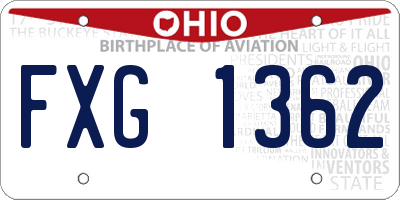 OH license plate FXG1362