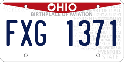 OH license plate FXG1371