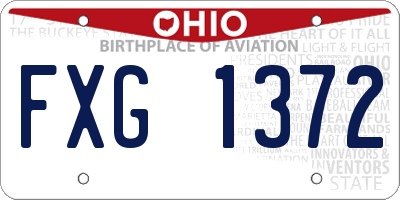 OH license plate FXG1372