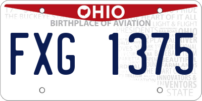OH license plate FXG1375