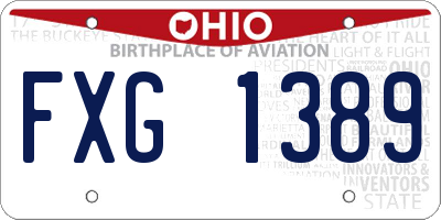 OH license plate FXG1389
