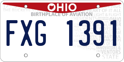 OH license plate FXG1391