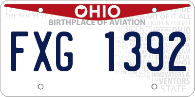 OH license plate FXG1392