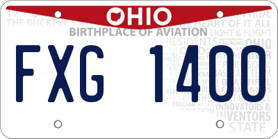 OH license plate FXG1400