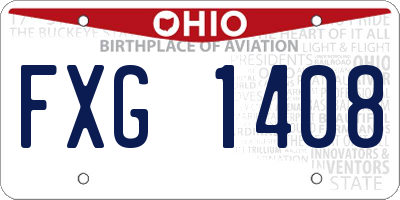OH license plate FXG1408