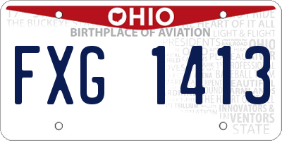 OH license plate FXG1413