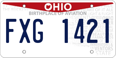 OH license plate FXG1421