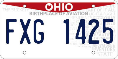 OH license plate FXG1425
