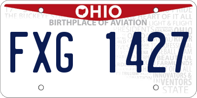 OH license plate FXG1427
