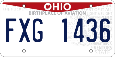 OH license plate FXG1436