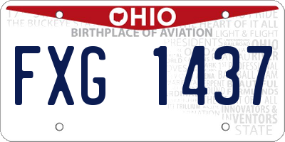 OH license plate FXG1437