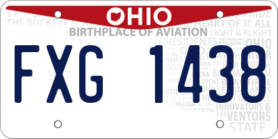 OH license plate FXG1438