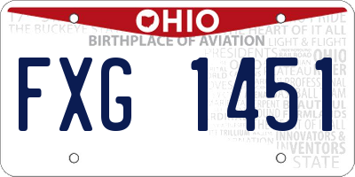 OH license plate FXG1451