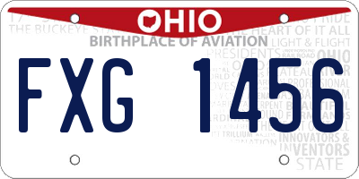 OH license plate FXG1456