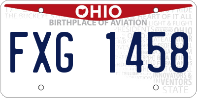 OH license plate FXG1458