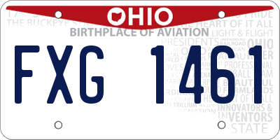 OH license plate FXG1461