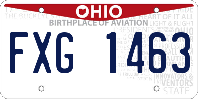 OH license plate FXG1463