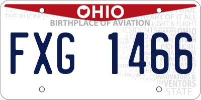 OH license plate FXG1466