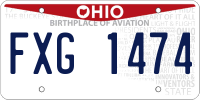 OH license plate FXG1474