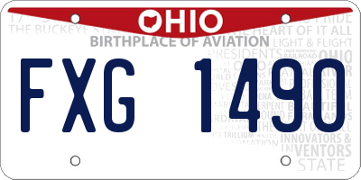 OH license plate FXG1490