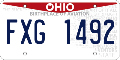 OH license plate FXG1492